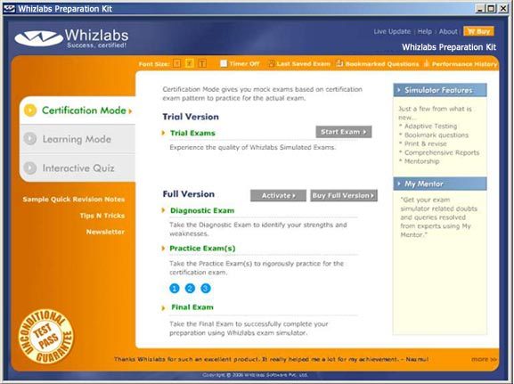 Whizlabs SCEA Preparation Kit Screenshot